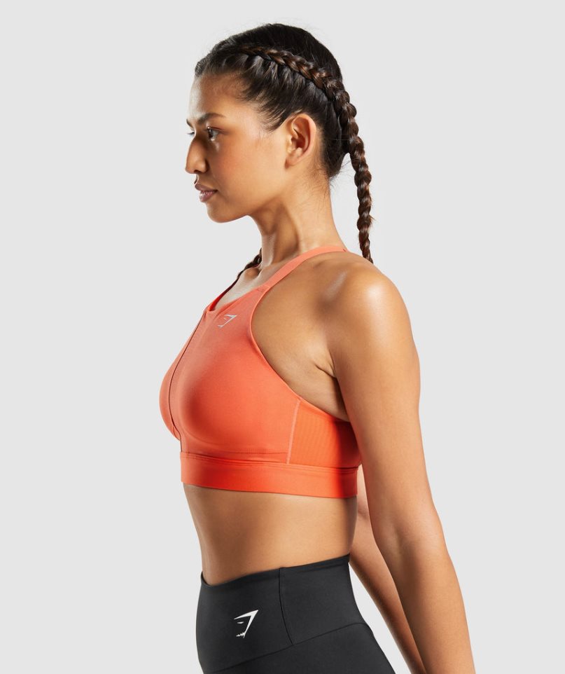 Staniki Sportowe Gymshark Mesh Neckline 2.0 Damskie Pomarańczowe | PL 963OXV